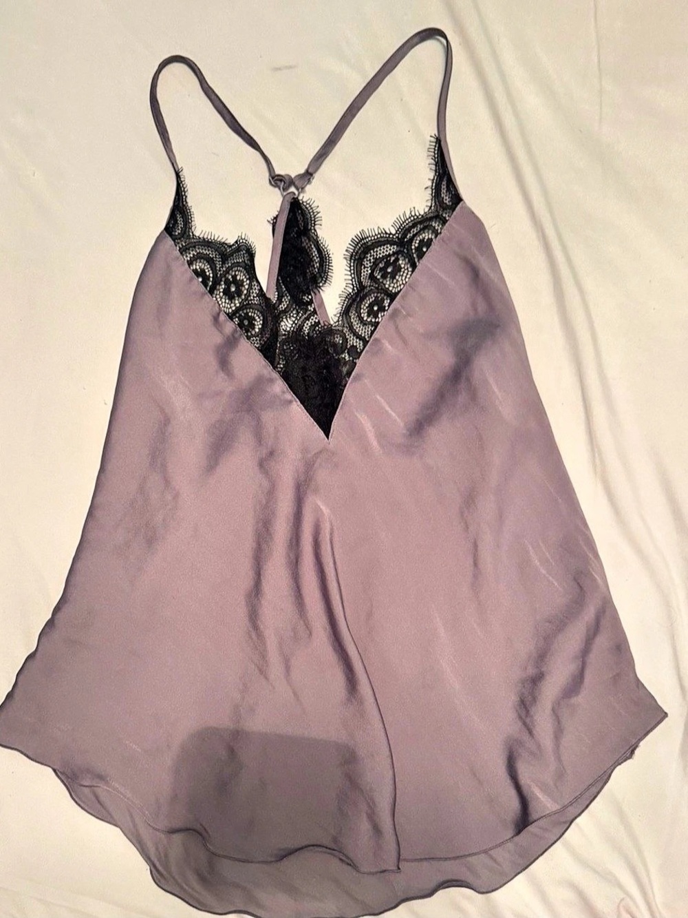 FreePeople Intimately Black Lace Trim Cami in Purple Like New